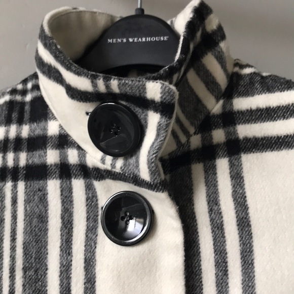 Striped Black and Cream Peacoat - Picture 4 of 6